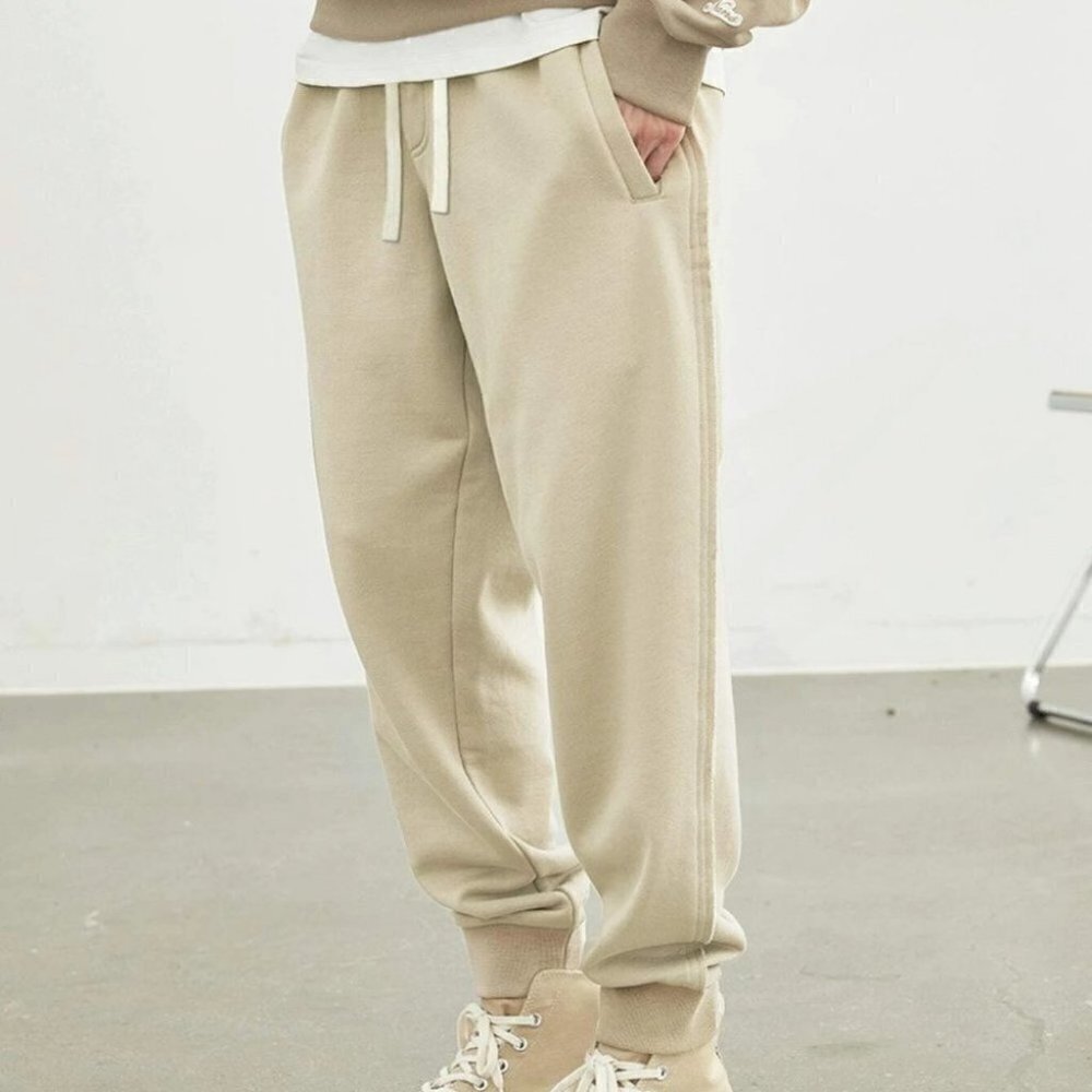 Tan Mens Solid Sweatpants